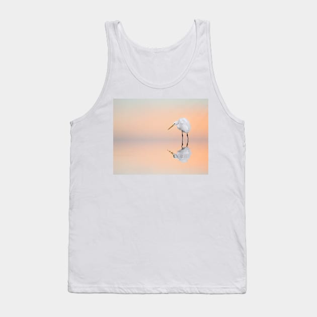 Great Egret Reflecting Tank Top by Tarrby